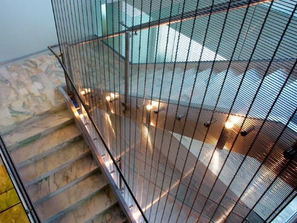 Architectural metal mesh used as elevator protection mesh