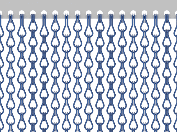 The rendering of chain link curtain density of half-drop delicate density.
