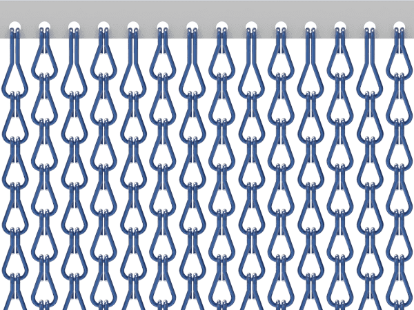 The rendering of chain link curtain density of half-drop standard density.