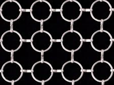 Circle ring mesh curtain sample with 16 circle rings